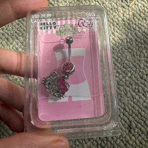 Hello kitty bling belly ring